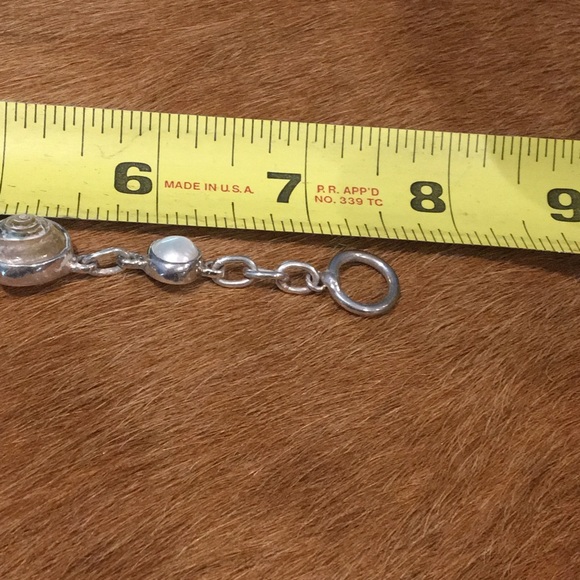 925 Sterling Shell and Pearl Bracelet - Picture 4 of 4